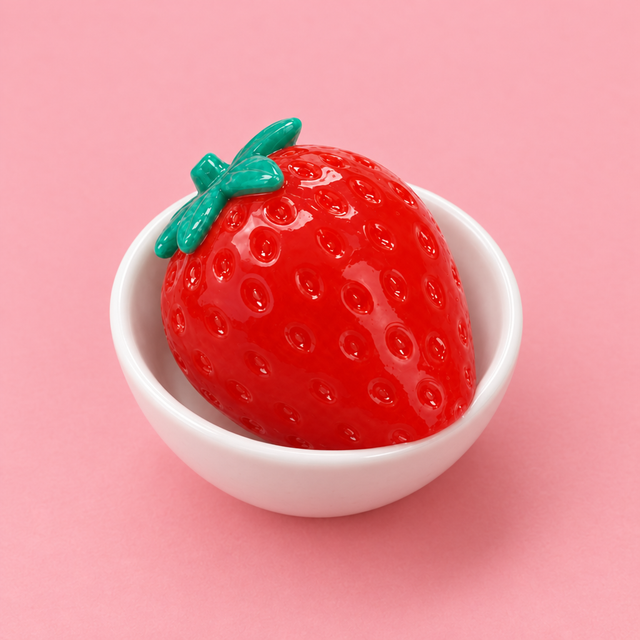 Strawberry squishy in a bowl